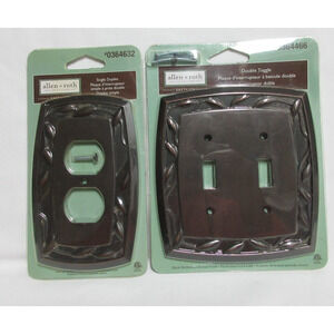 Allen + Roth Eastview Double Toggle Wall Plate & Single Duplex Oil Rubbed Bronze